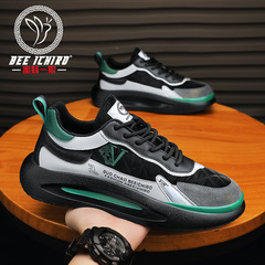《蜜蜂一狼》品牌男鞋時尚增高運動休閒老爹鞋女秋季潮流百搭真皮