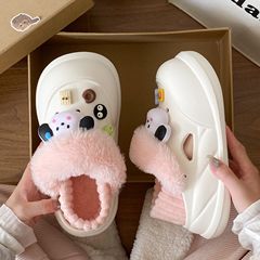 2025新款居家厚底EVA防滑冬季加绒保暖学生宿舍可外穿棉拖鞋女款