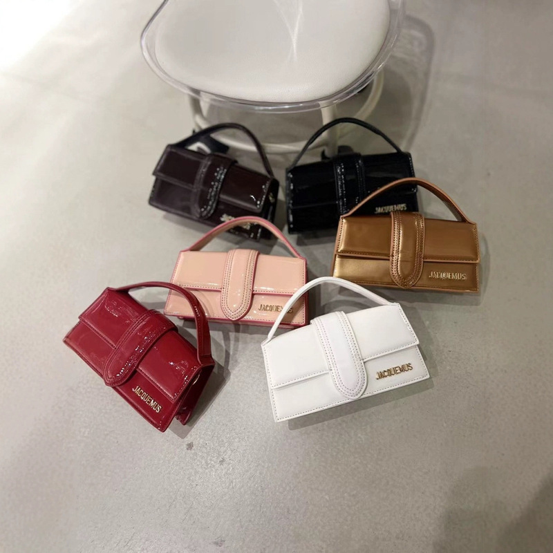 Step into the New Jacquemus Niche Design French Flap Texture Hand-Held Shoulder Crossbody Small Square Bag