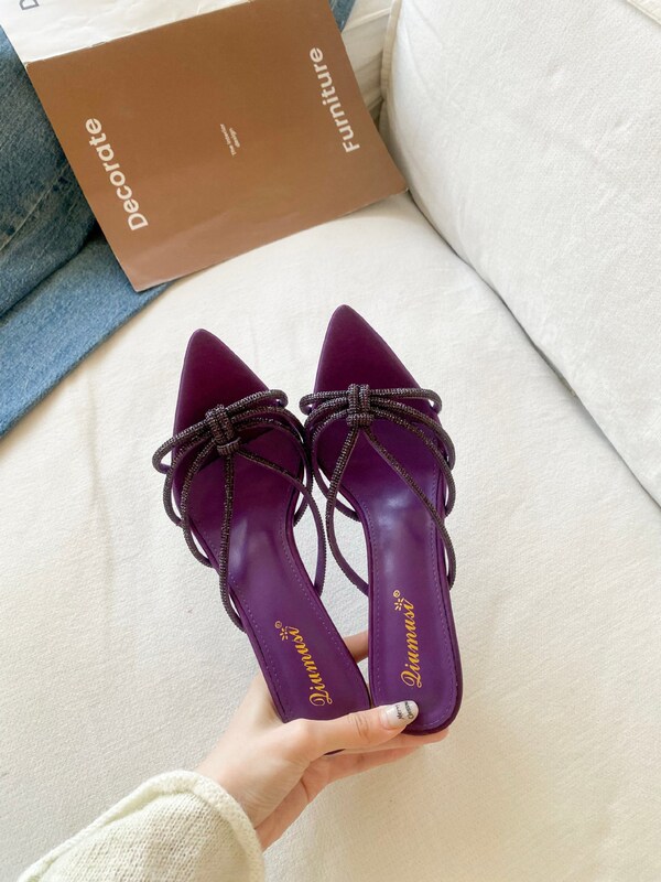 2026 Summer New European and American Style Pointed Toe Stiletto Heel Multi-Strand Rhinestone High Heel Women's Sandals 2026 Summer New European and American Style Pointed Toe Stiletto Heel Multi-Strand Rhinestone High Heel Women's Sandals