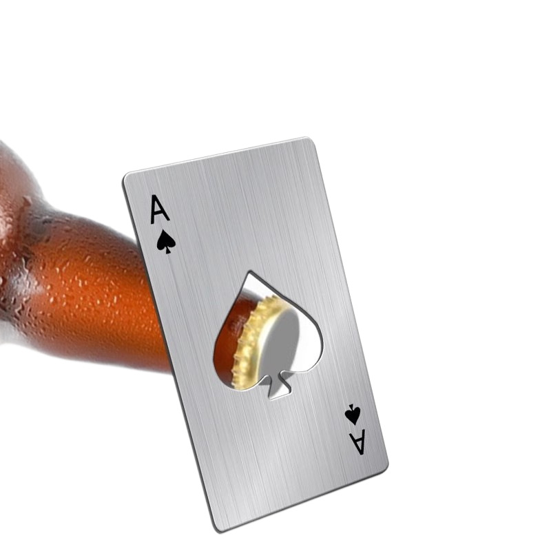 Espadas abiertas de botellas de tarjetas creativas en forma de tarjetas de juego hierro aleación herramientas para el hogar botellas elevadoras de cerveza espadas A