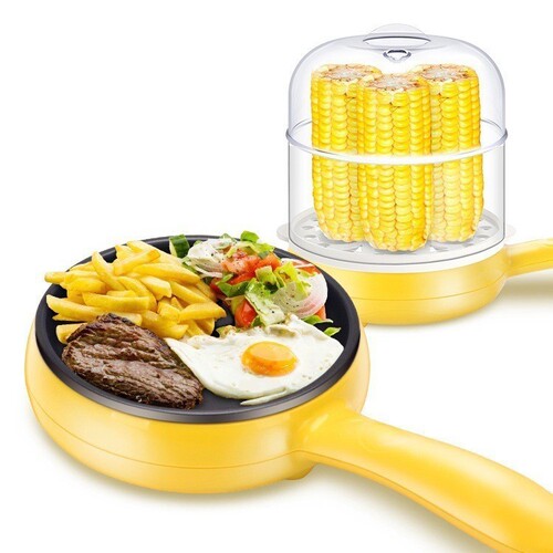 IYR7 Electric Non-Stick Frying Pan with Automatic Shut-Off for Scrambled Eggs and Pancakes, Mini Multifunctional Home Use Egg Cooker