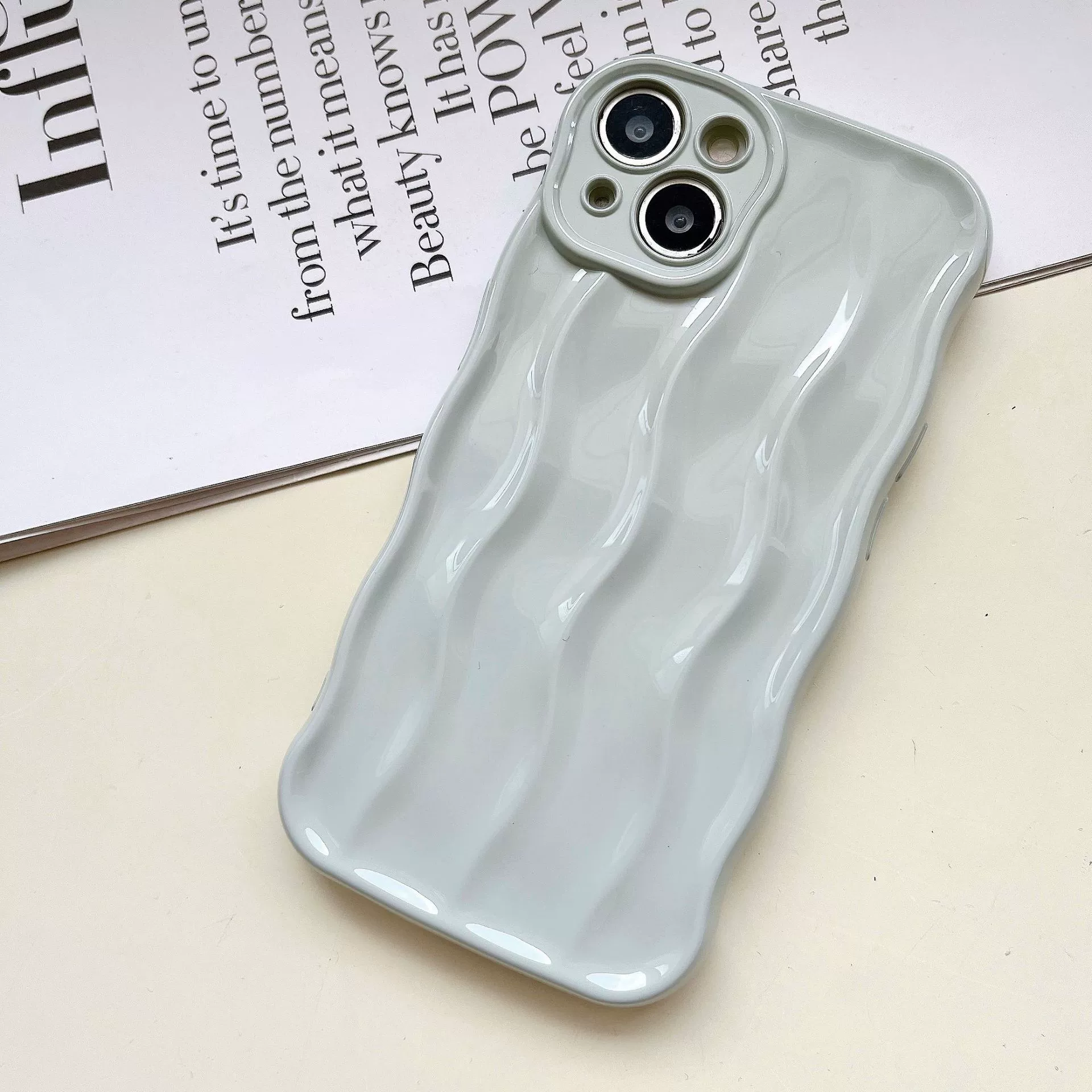 Apple, совместимый серебристый для стирки, iPhone14 Pro, чехол для телефона, iPhone 16, волнистый узор, iphone, 13