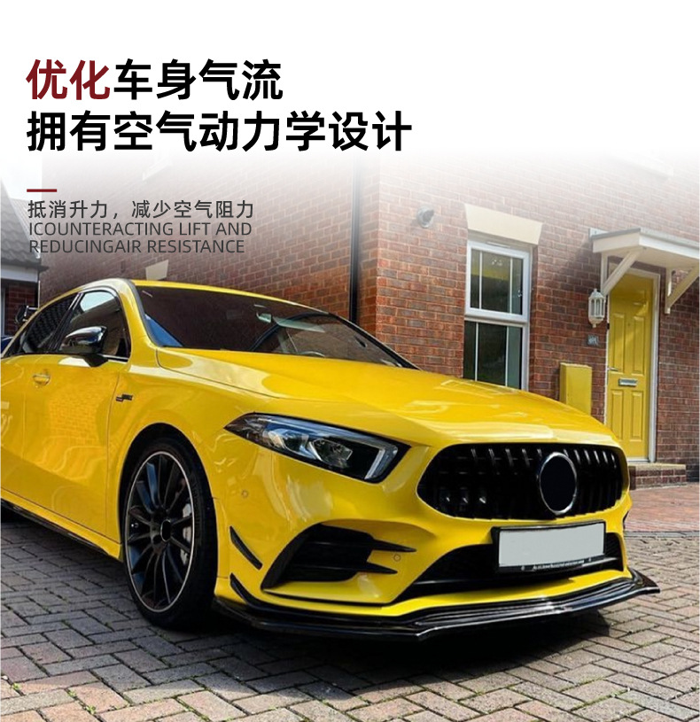 Applicable to Mercedes-Benz A- Class W177 2019-2022 A180 A200 A35 AMG front lip front shovel exterior modification