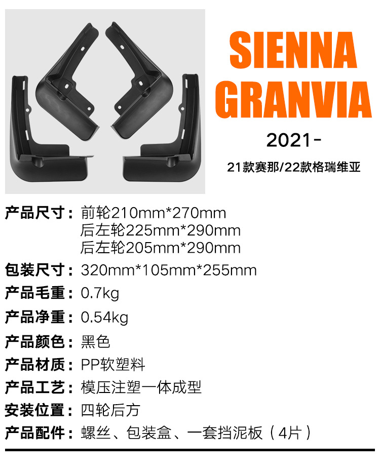Suitable for Toyota Granvia 22 Sienna 2021-2025 Export Fender Leather