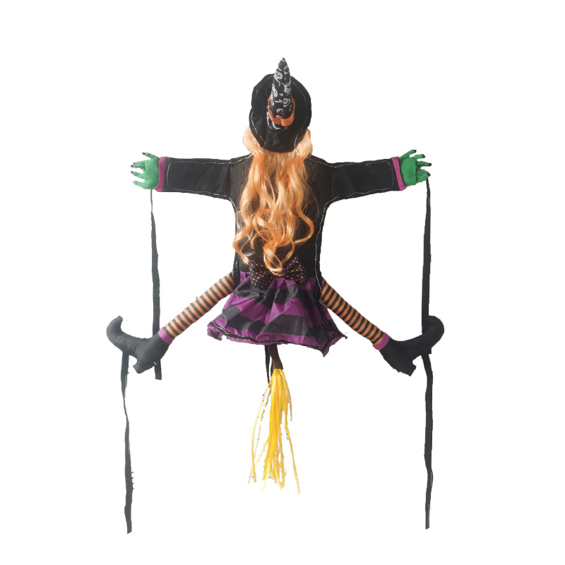 Transfronteriza Halloween decoración árbol escalada bruja partido bruja decoración jardín LED bruja al aire libre patio colgante