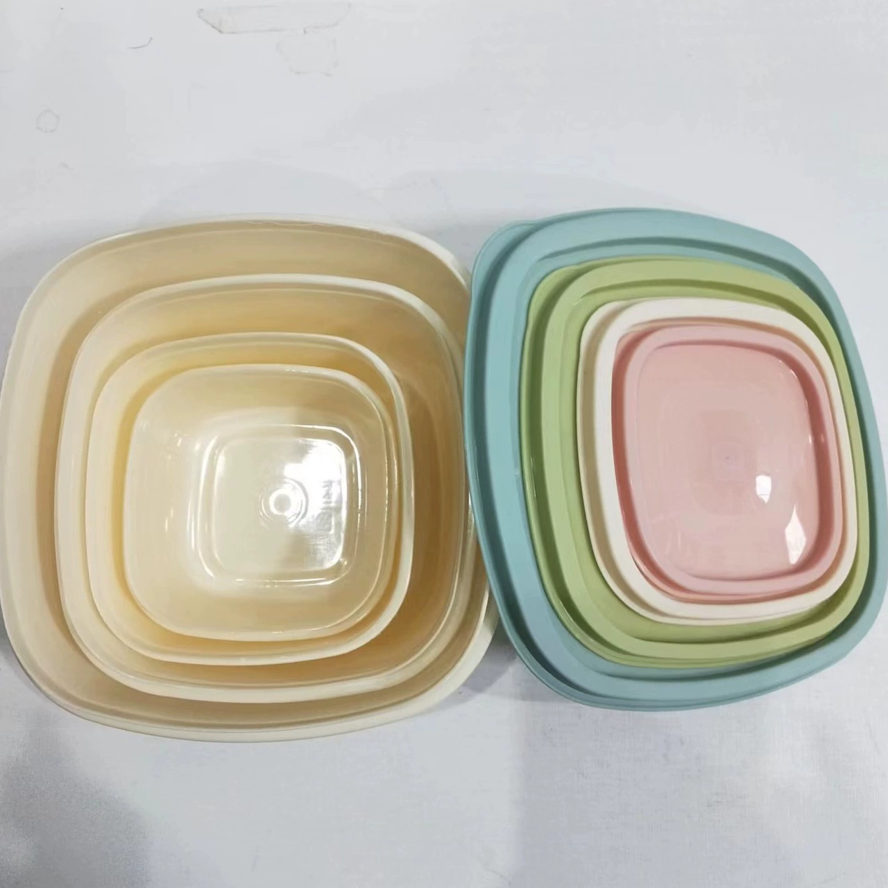 Коробка холодильника для хранения продуктов, пластиковый ящик для фруктов, квадратный герметичный контейнер с крышкой, набор из четырех единиц оптовая поставка