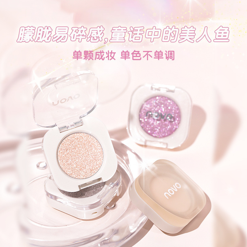 Nuevo producto NOVO Smart Eyes Sombra de ojos monocromática Cowherd and Weaver Girl Ping para estudiantes con brillo nacarado y maquillaje barato
