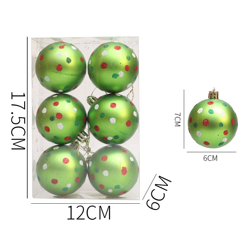 Navidad 6CM punto de onda bola de Navidad pintada árbol de Navidad atmósfera del centro comercial bola decorativa