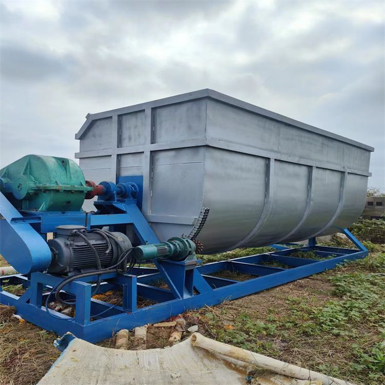 二手卧式洛带混合机 不锈钢50吨真石漆混料设备 变频调速翻缸出料