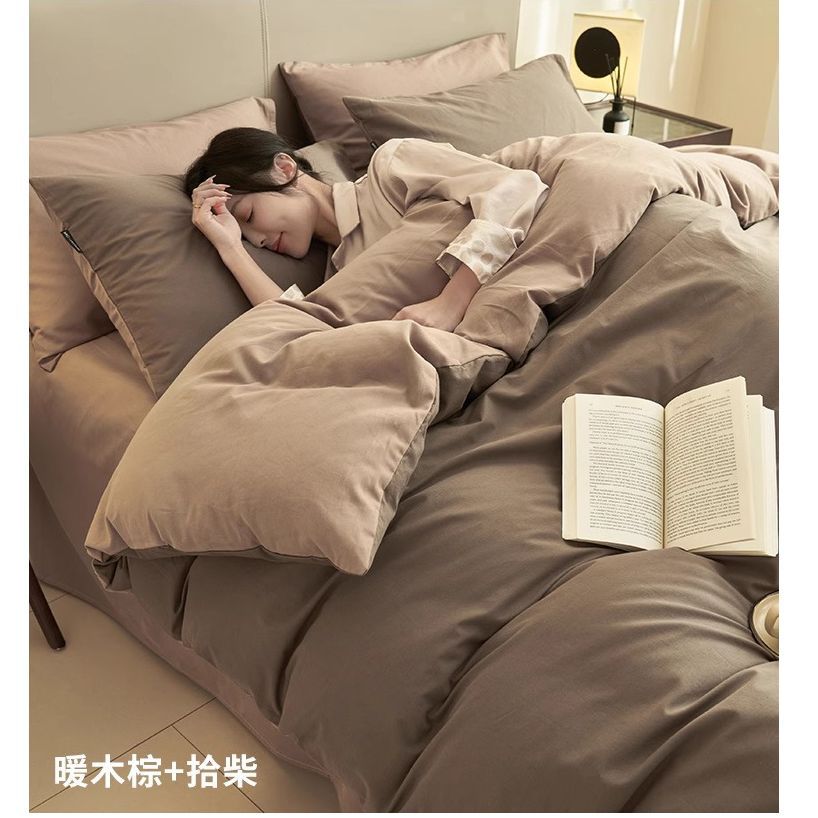 Cama de algodón de cuatro piezas, algodón puro 2025, nueva colcha de cama, cama de dormitorio, ropa de cama de tres piezas