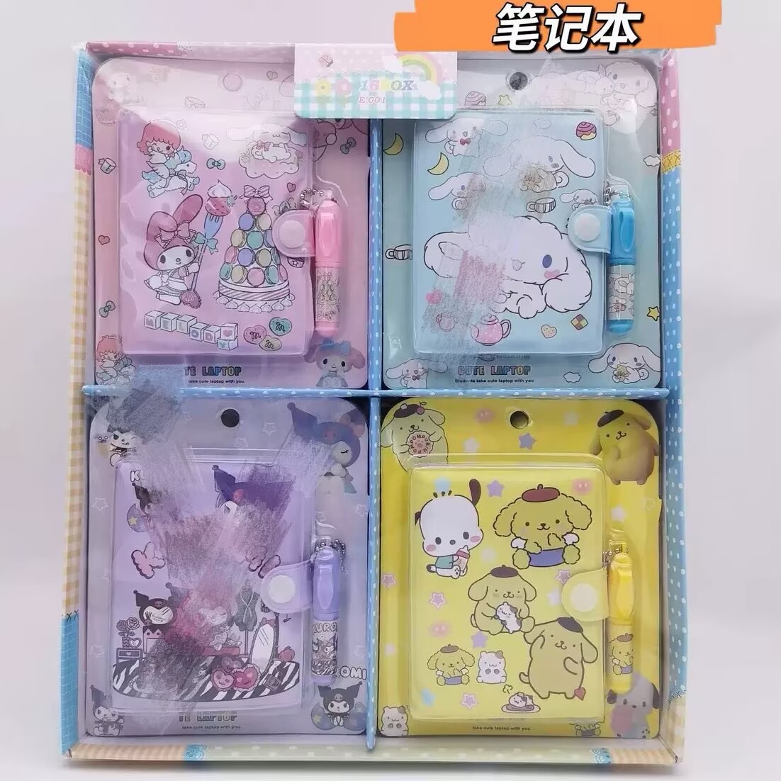 Cuaderno de dibujos animados para estudiantes, cuaderno lindo para niños, premio de papelería infantil, cuaderno para tomar notas con juego de bolígrafos.