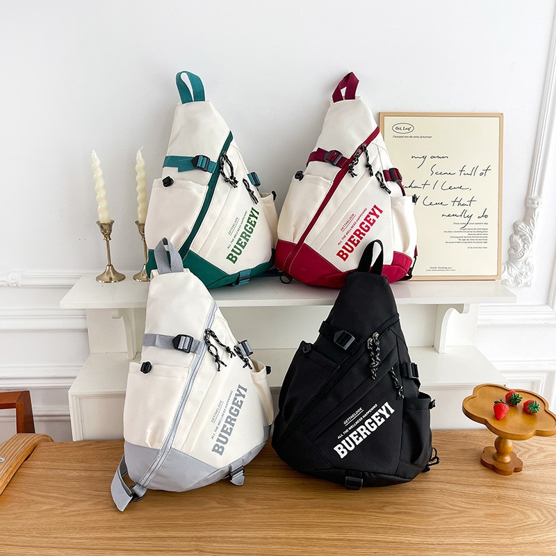 时尚休闲斜挎包2025通勤大容量潮流运动骑行背包男潮流旅行胸包女