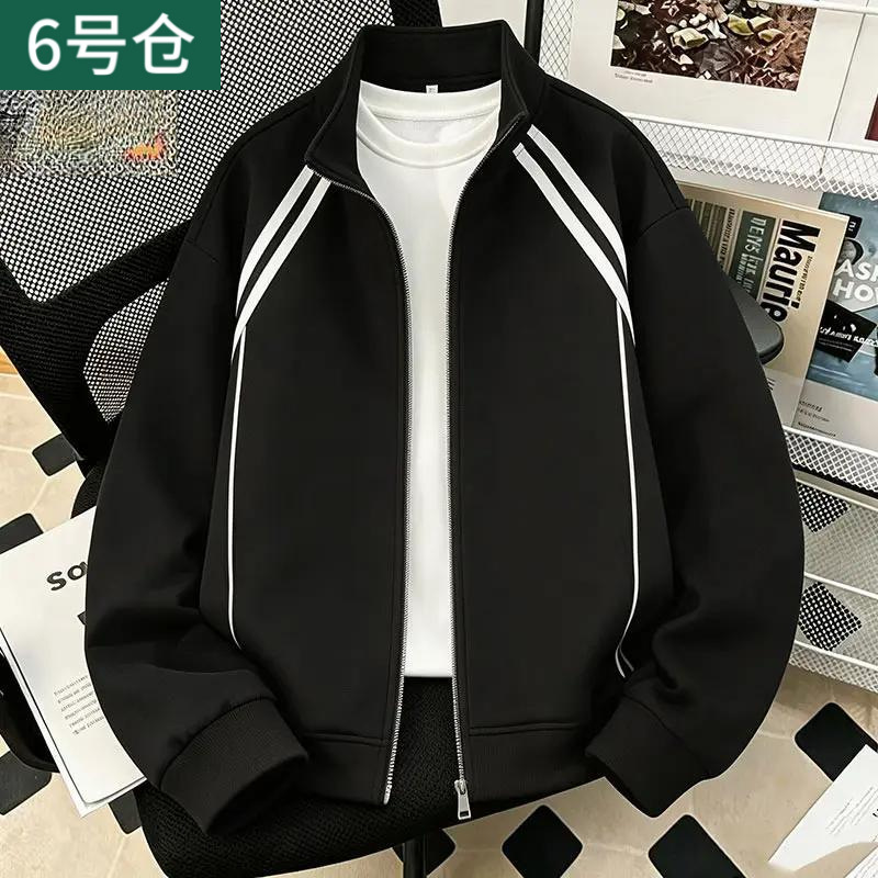 Outdoor sports American street style patchwork cardigan sweatshirt for men, loose and casual for spring and autumn