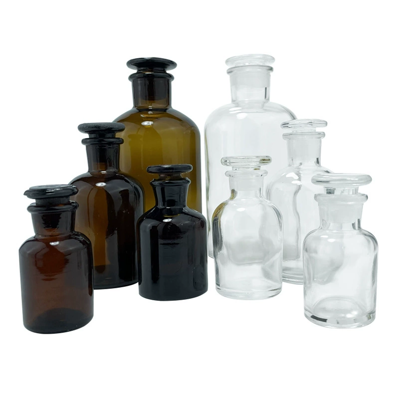 Стеклянная бутылка реагента матовая крышка прозрачная бутылка с широким горлышком коричневая утолщенная бутылка йодофора суб-упаковка бутылка алкоголя лабораторный прибор