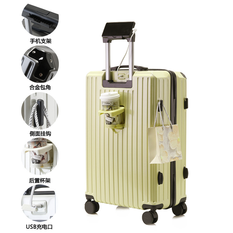 Nuevo tipo de maleta femenina silenciosa ruedas universales caja de tracción maleta de viaje caja de contraseña maleta de cuero estudiante