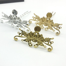 DIY手工制作古风新娘头饰发冠发簪 保色合金牡丹花朵发钗配饰材料