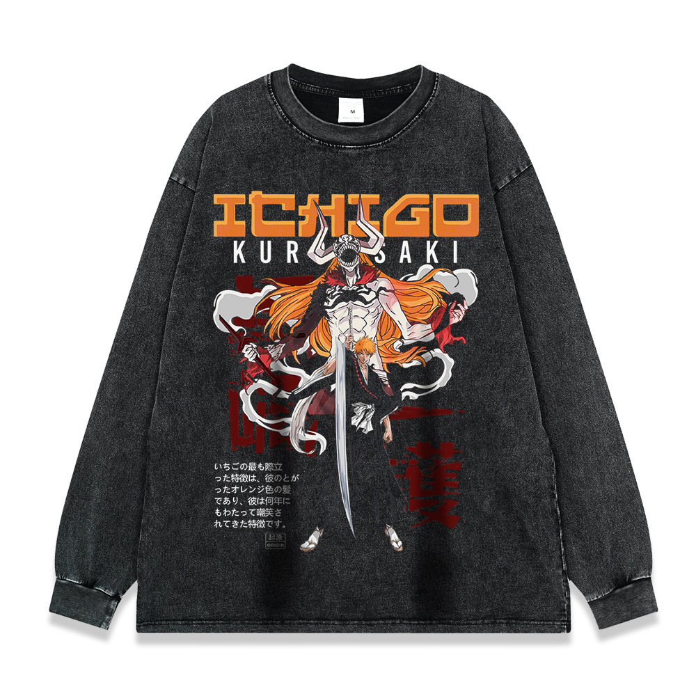 260g pesado copo de nieve frito de manga larga Camiseta americana retro alta calle moda marca suéter suelta Otoño e Invierno de los hombres y las mujeres de fondo