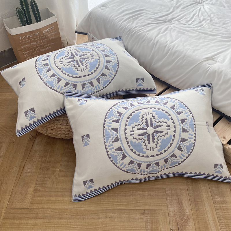 Five-layer pure cotton gauze pillow cover for home couple pillow cover Duoduo wholesale pillow cover manufacturer direct sales and group purchase pillow cover
