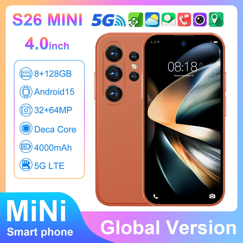 Cross-Border 2026 New Model Mobile Phone S26Mini Smartphone 8+256 Global Unlocked Version Mini Phone in Stock