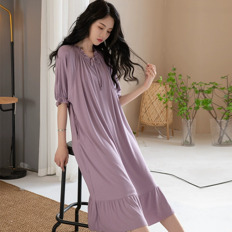 Длинное летнее платье-пижама, oversize, короткий рукав, стиль принцессы, 2 цветовых варианта, размеры M–XXL
