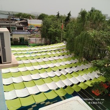 波浪收拉遮陽網手動電動遮陽帆新款家用彩色遮陽網幼兒園領取泳池