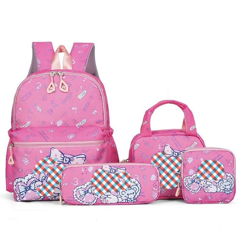 Children's backpack, cartoon set, bag, pencil case, 4 piece set