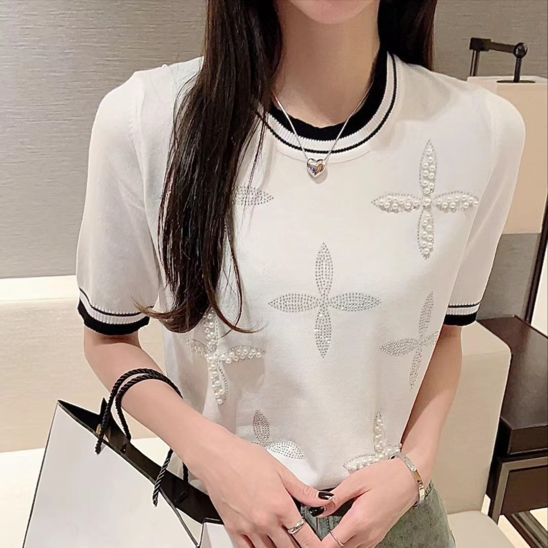 White Knit Short Sleeve Top 4