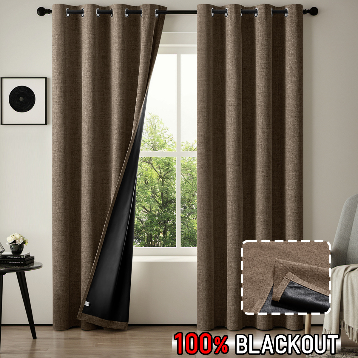 El superventas de Amazon, imitación de cáñamo, cáñamo arcoíris, película negra, cortinas opacas completas, protección solar para sala de estar, fabricante de fuentes de cortinas terminadas