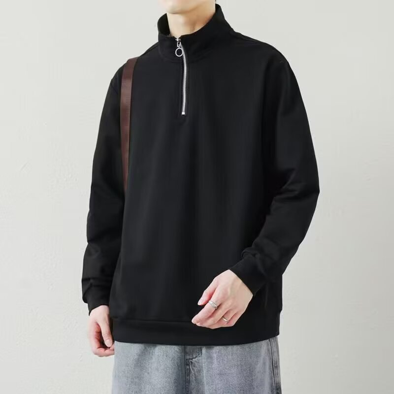 2025 Casual Half-Zip Trendy Men's Sweatshirt, a Must-Have Fashion Top for Teenagers and Young Adults, Men's Sweatshirt with Stand Collar for Autumn 2025 Casual Half-Zip Trendy Men's Sweatshirt, a Must-Have Fashion Top for Teenagers and Young Adults, Men's Sweatshirt with Stand Collar for Autumn