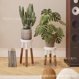 跨境木制盆栽置物架落地式增高架绿植家用阳台卧室客厅花园装饰凳
