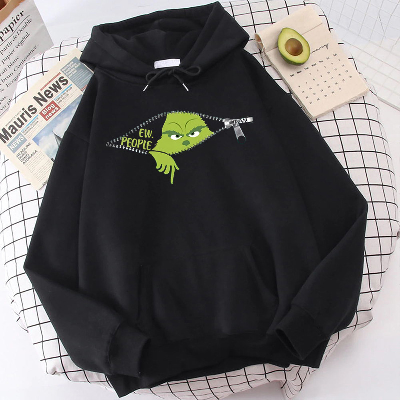 Amazon Grinch Christmas Grinch Print Casual Long Sleeve Top Cross-border Autumn and Winter Casual Hooded Sweat Amazon Grinch Christmas Grinch Print Casual Long Sleeve Top Cross-border Autumn and Winter Casual Hooded Sweat