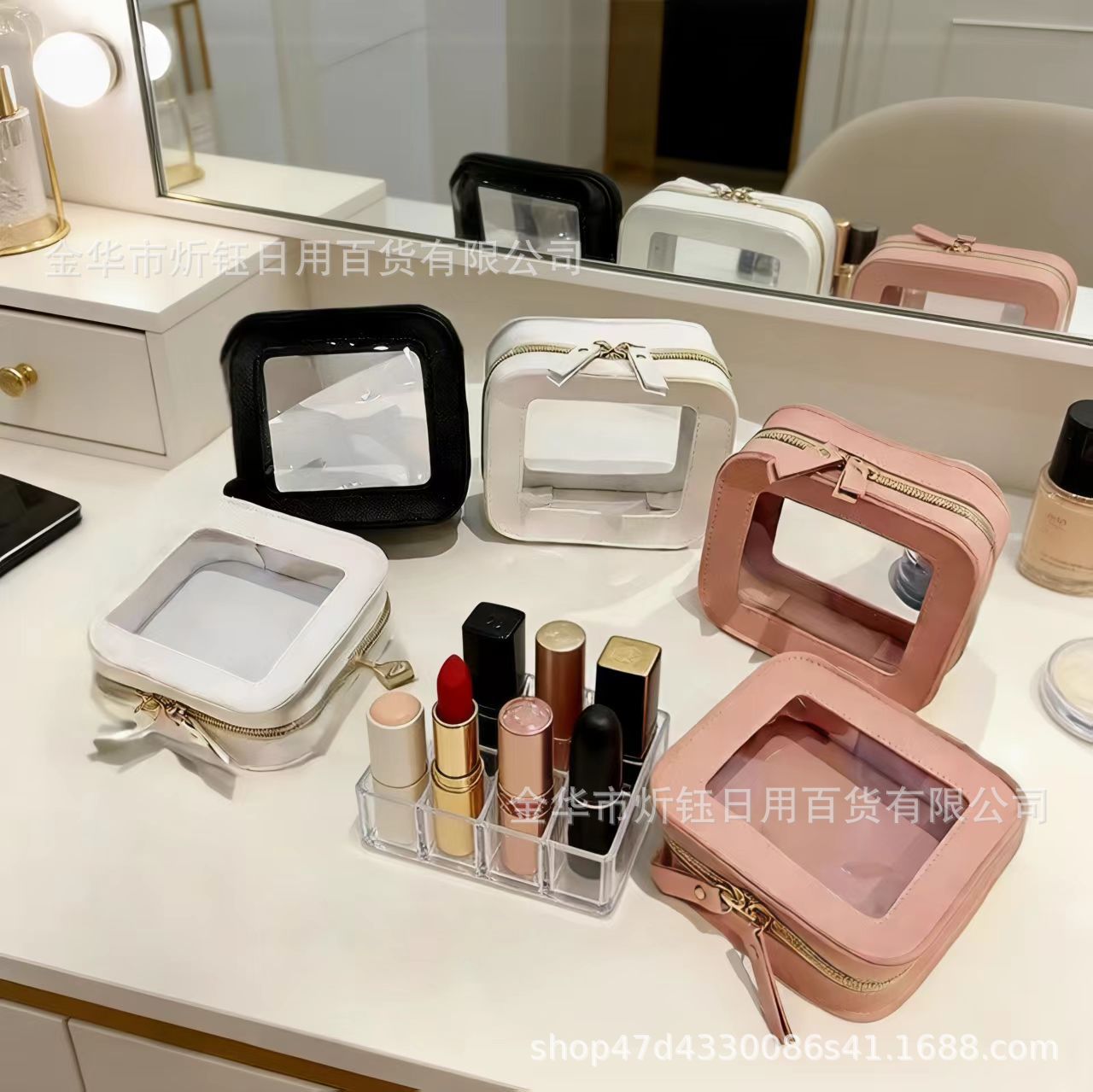 爆款透明简约大方美妆化妆包旅行便携口红收纳包化妆收纳