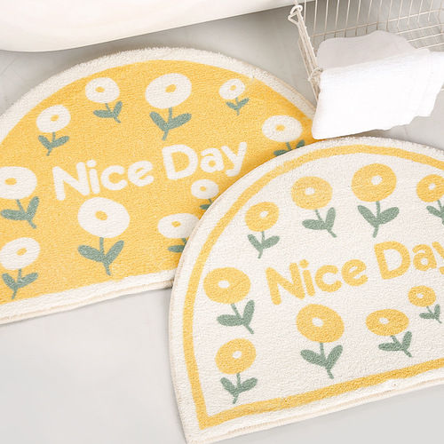 Cross-border cute cartoon imitation cashmere carpet bathroom bathroom water-absorbent home ins door mat bedroom carpet
