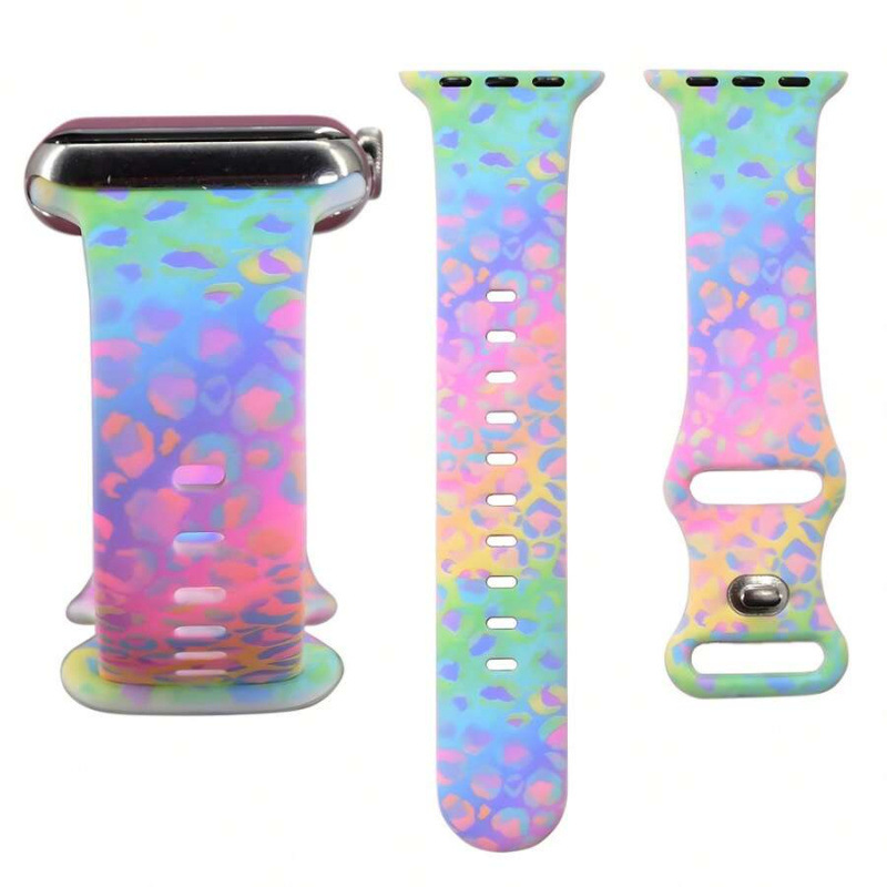 跨境外贸款Leopard Print Soft Silicone Watch Band Strap Fits|ms