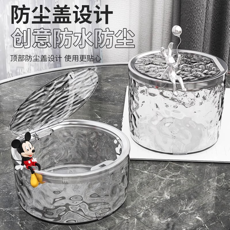 Desktop trash can high-value light luxury large capacity with lid storage push-type desktop small trash can factory straight hair Desktop trash can high-value light luxury large capacity with lid storage push-type desktop small trash can factory straight hair