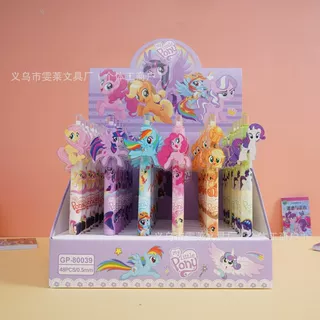 小马公主按动中性笔亚克力贴片0.5m学生文具高颜值可批发书写流畅