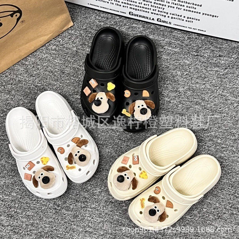 Милые модные дышащие сабо для улицы, лето 2025, универсальные пляжные сандалии из ЭВА на толстой подошве, модные универсальные сабо