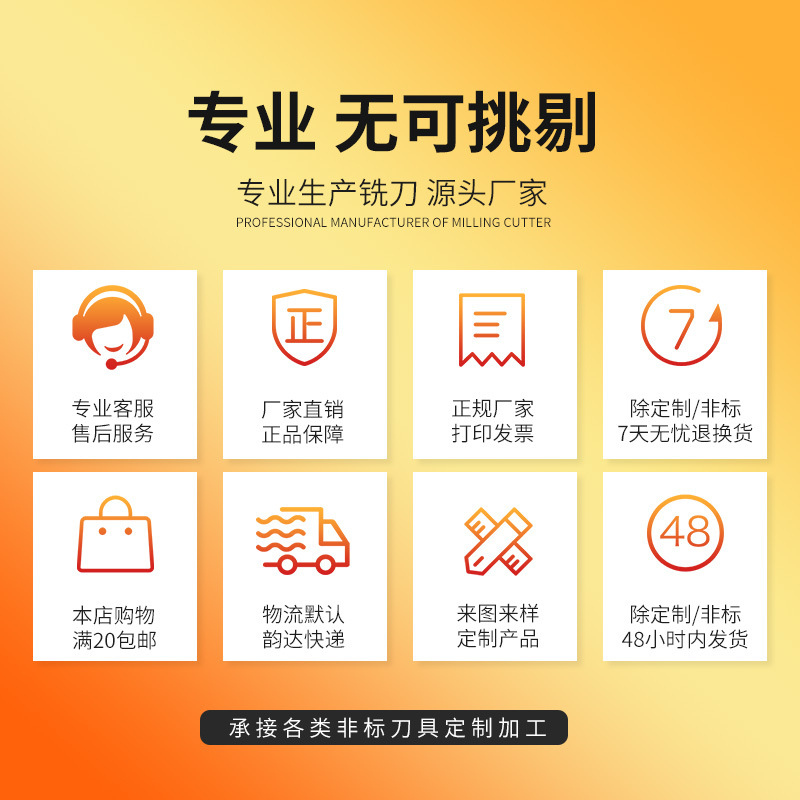 HRC55度鋁用深溝刀具 鎢鋼合金數控刀具 直柄加長小徑微徑 立銑刀