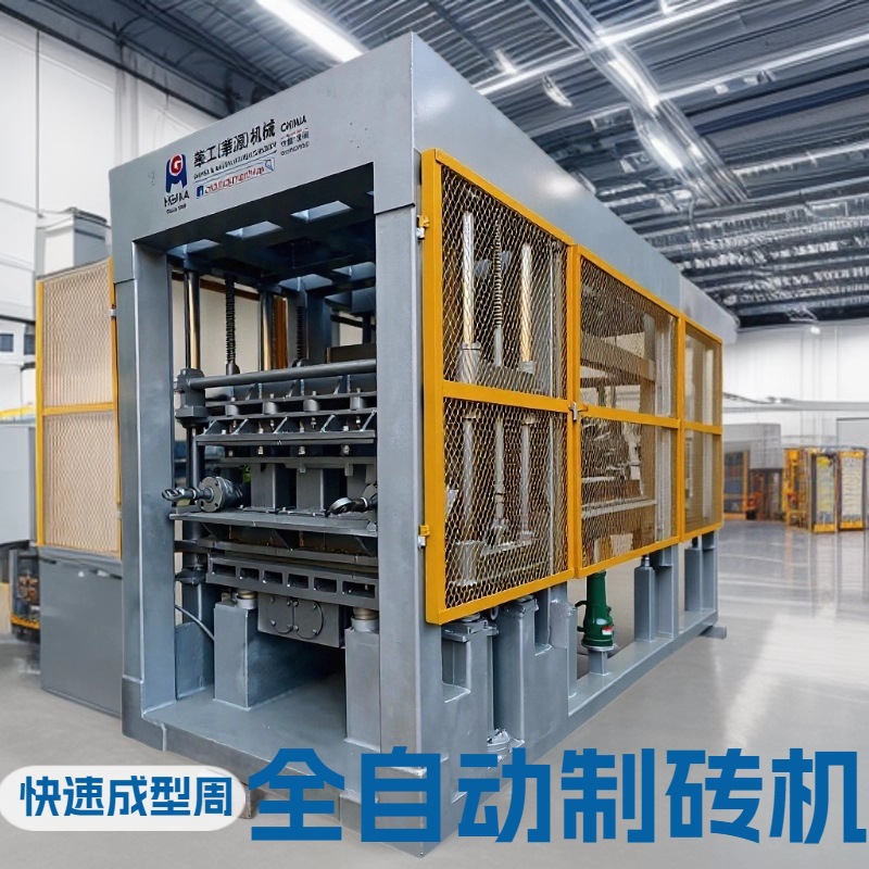 华源QT6-15全自动免烧建筑垃圾制砖机 透水砖砖机 全自动彩砖机