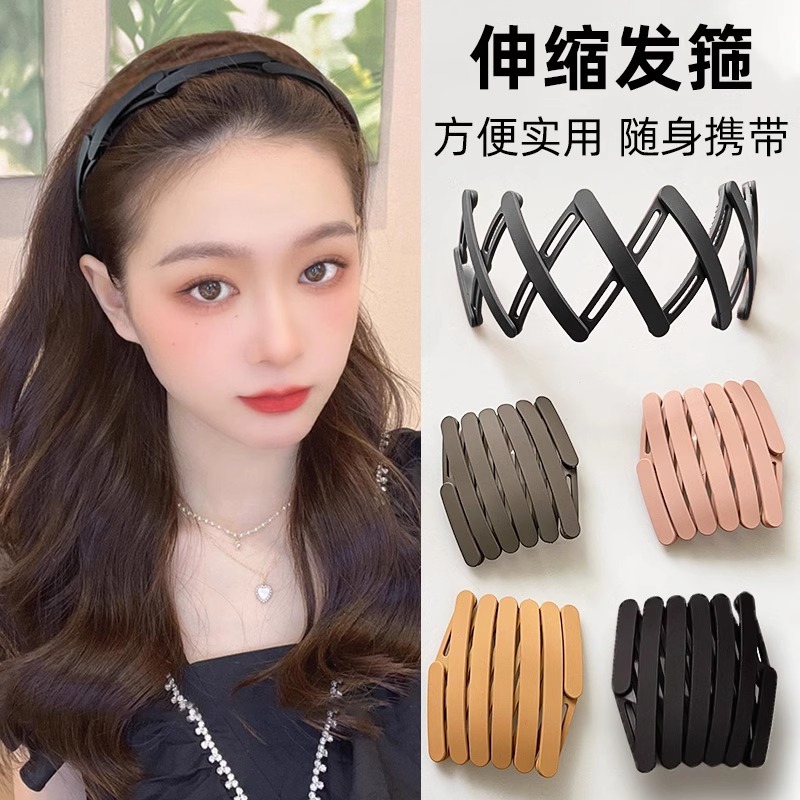 Viaje retráctil plegable cabello para mujer lavado de cara diario especial con dientes cabello broche de cabello antideslizante tocado de cabeza