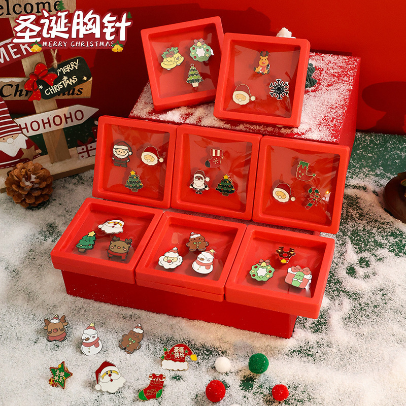 Navidad adorable broche hermosa caja de regalo insignia joyería pectoral pin alce Yiwu productos al por mayor