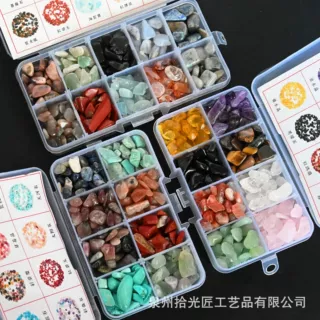 天然水晶碎石矿物标本原石彩色宝石家具装饰石头摆件小学科学教具