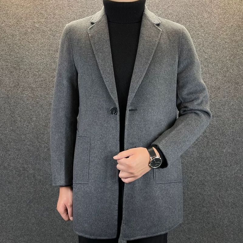 毛呢西装外套男春春秋新款2025轻熟风男装休闲男士厚呢子西服套装|undefined