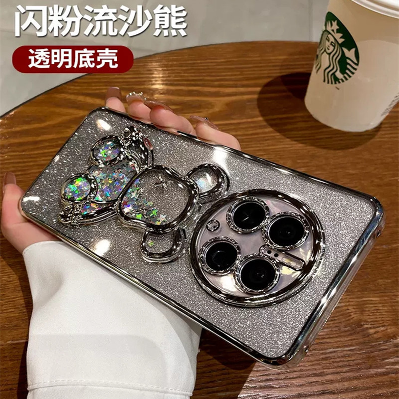 Huawei Mate70pro 流砂バイオレントクマ携帯電話ケース Puro70pro 電気メッキ x200 落下防止保護カバーに適しています。|undefined