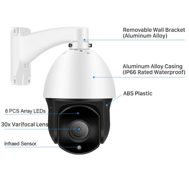 Outdoor PTZ 30x Zoahd PTZ cámara zoom óptico coaxial máquina de bola de alta velocidad