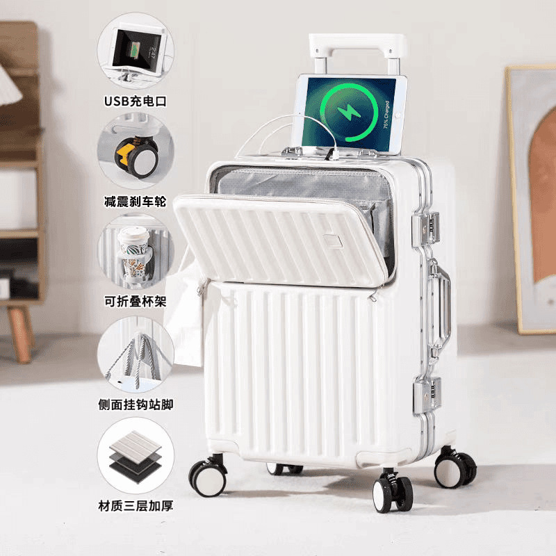 荷物新しい大容量学生パスワードボックス耐久性のあるユニバーサルホイールスーツケース強力な男性と女性のアルミフレームトロリーケース|undefined