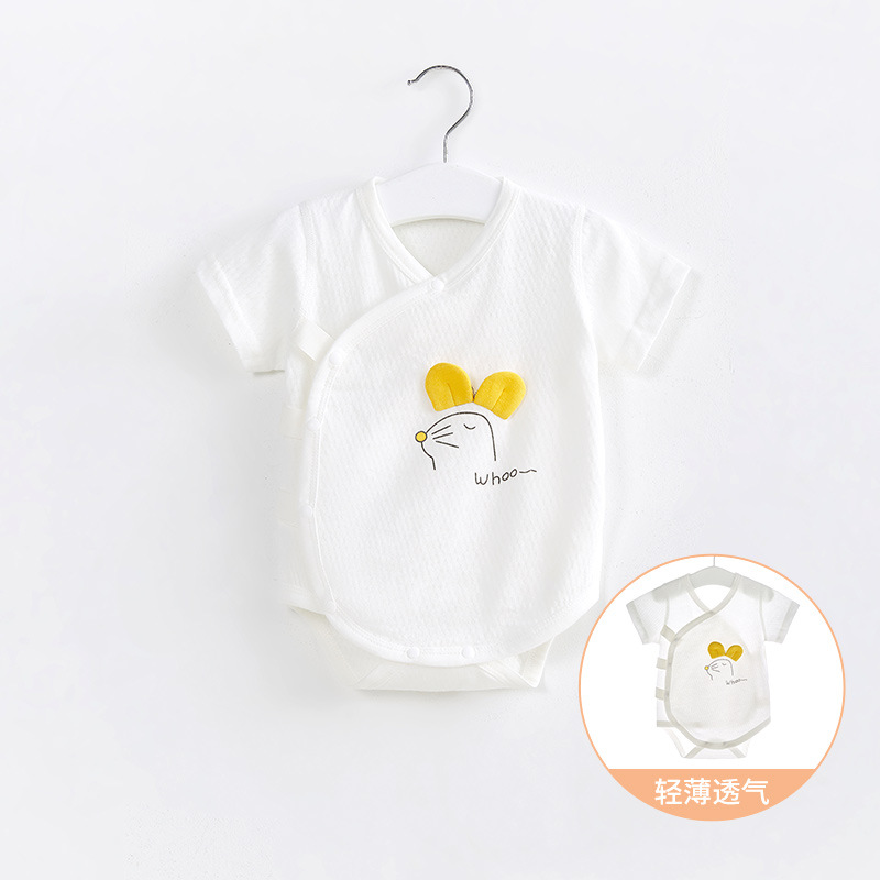 Mono de bebé de verano triángulo mameluco de manga corta funda de algodón ropa de recién nacido hombres y mujeres mameluco funda de bebé