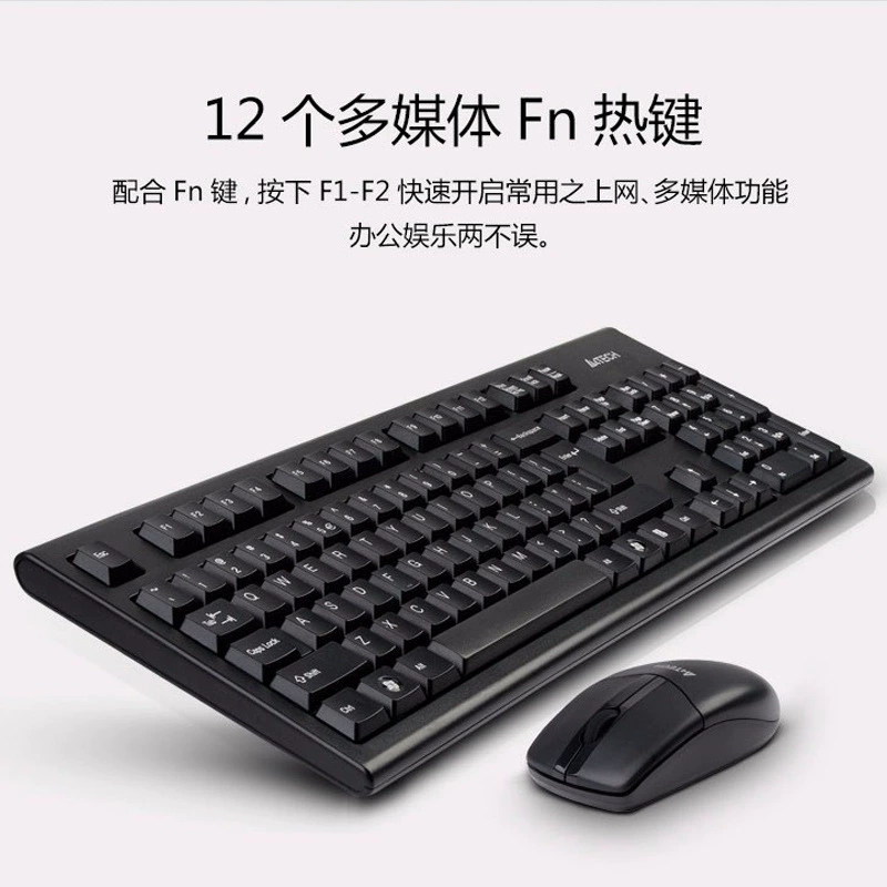 A4Tech (Double Fly) 3000N беспроводной набор для ноутбука/ПК, офисный, низкое энергопотребление, 104 клавиши, экономичная клавиатура и мышь