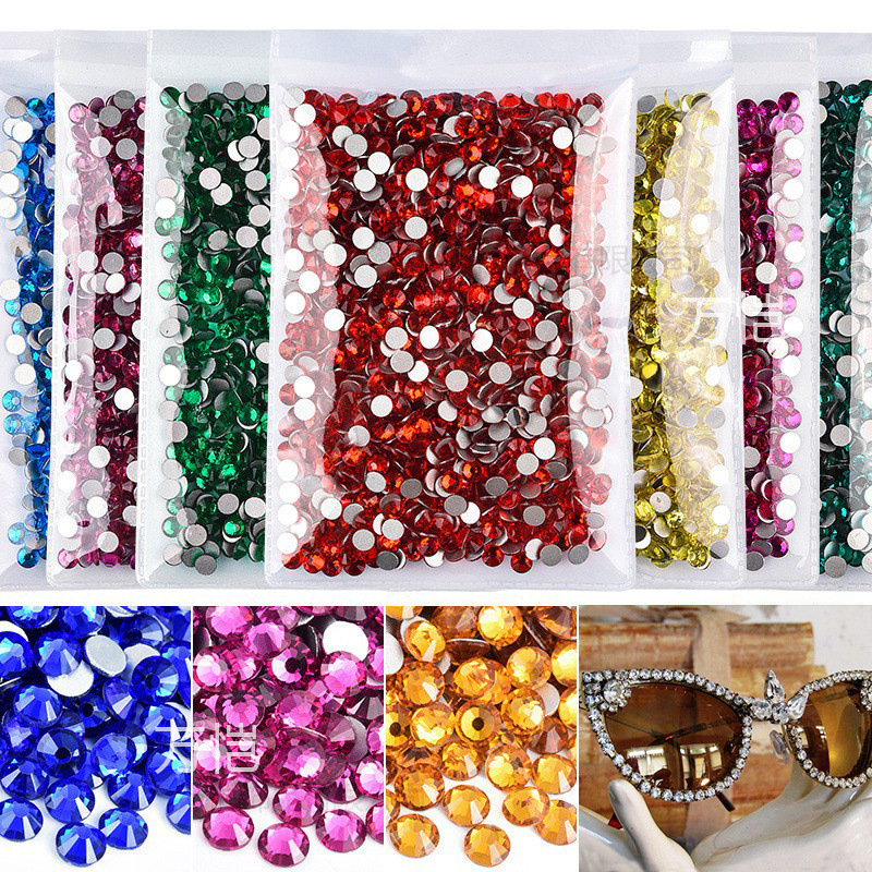 Electroplated Glass Flat-Back Rhinestones for Nail Art, Bulk Sparkling Crystal Phone Accessories, Rhinestone Stickers, DIY Rhinestone Jewelry Accessories